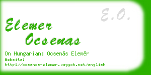 elemer ocsenas business card