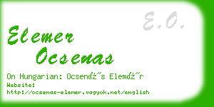 elemer ocsenas business card